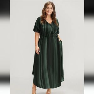 NWT Bloomchic Striped Dolman Wrap Dress with Pockets